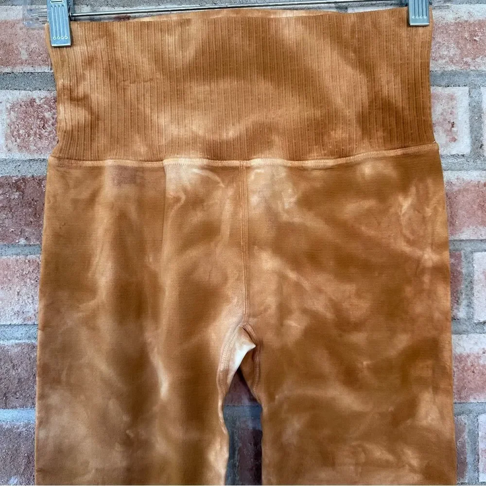 Free People Space Dye Om Ashanti Leggings Women’s Medium Large Orange Beige